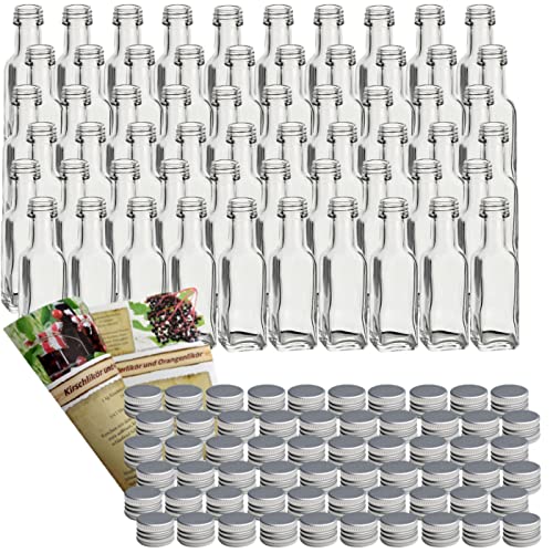 '40 Mini bouteilles en verre vides"Mara 20 ml flacon en verre petites bouteilles bouteilles incl. vissé, liqueur remplir soi-même Bouteilles à liqueur Vinaigre Huile Cover