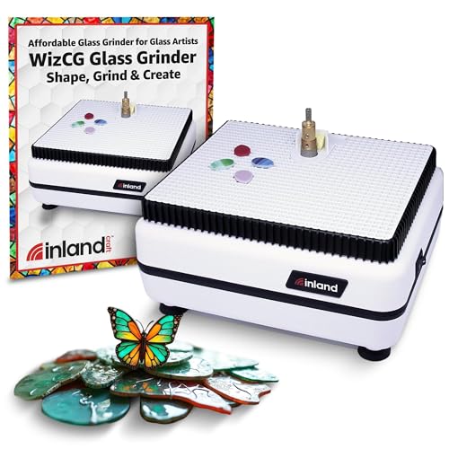 Inland Craft WizCG Glass Grinder, Stained Glass Grinder Machine...