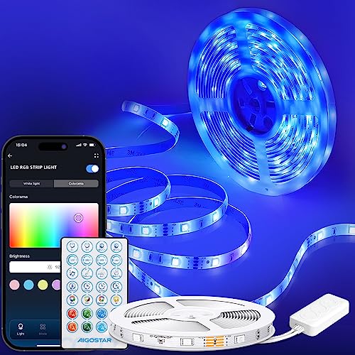 Aigostar LED Strip Light 7.5M, Alexa led Strips Lights Work with Alexa and Google Assistant, Led Lights for TV, Bedroom Home Christmas Party, Smart WiFi App Control, Music Sync Mode