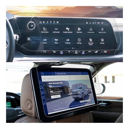 SXCY 3PCS for 2025 Chevy Tahoe/Suburban Anti-Glare Matte Screen Protector [GPS 17.7+Rear Display 12.6] for 2025 Chevy Tahoe Accessories Touch Screen