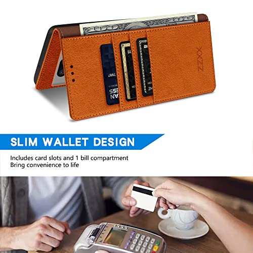 Image of ZZXX for Google Pixel 7a Wallet Case Magnetic Closure 6.1 inch,Brown