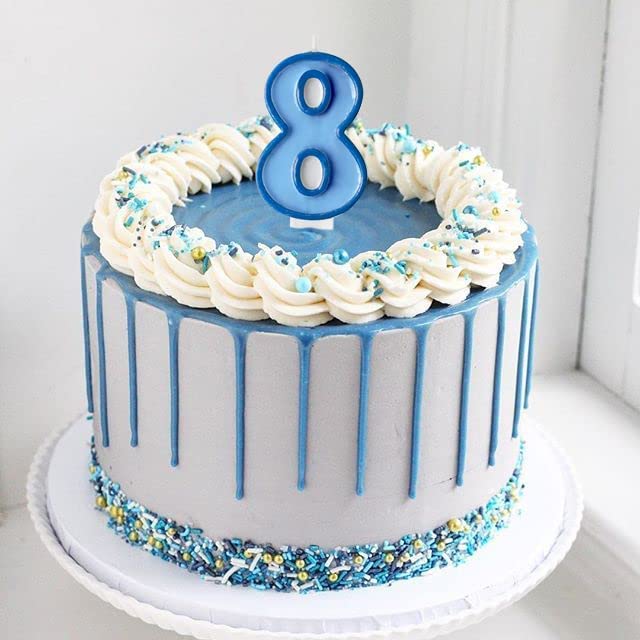 Bougie D'anniversaire Bleue à Paillettes En Forme De Chiffre 8 En Forme