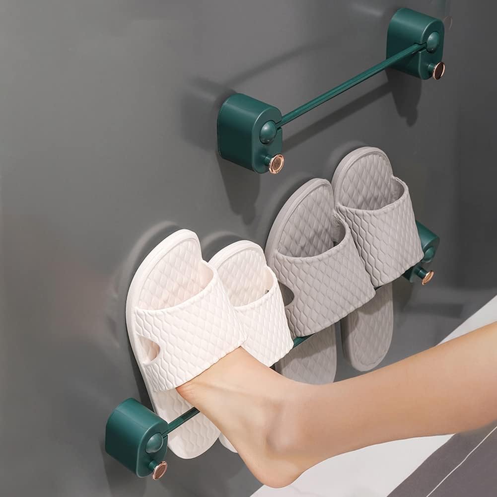 1Pc Wall Mounted Shoe Rack,Hanging Shoe Organizer for Wall,Self Adhesive Slippers Rack Slippers Hanger Shoe Rack Shoe Organizer for Door Cabinet Motorhome Bathroom