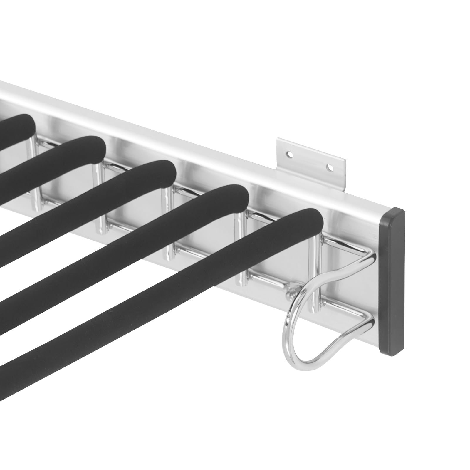 Soporte extensible para pantalones, estante para pantalones, 9 soportes para bufandas, rieles para colgar pantalones, perchas para pantalones, ropa, corbatas, bufandas, armario, profundidad, 48 cm