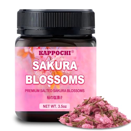 Salted Sakura Blossoms, Premium Cherry Blossom, Edible Salted Sakura, 3.5 Ounces, Perfect for Tea, Soda and Cocktails