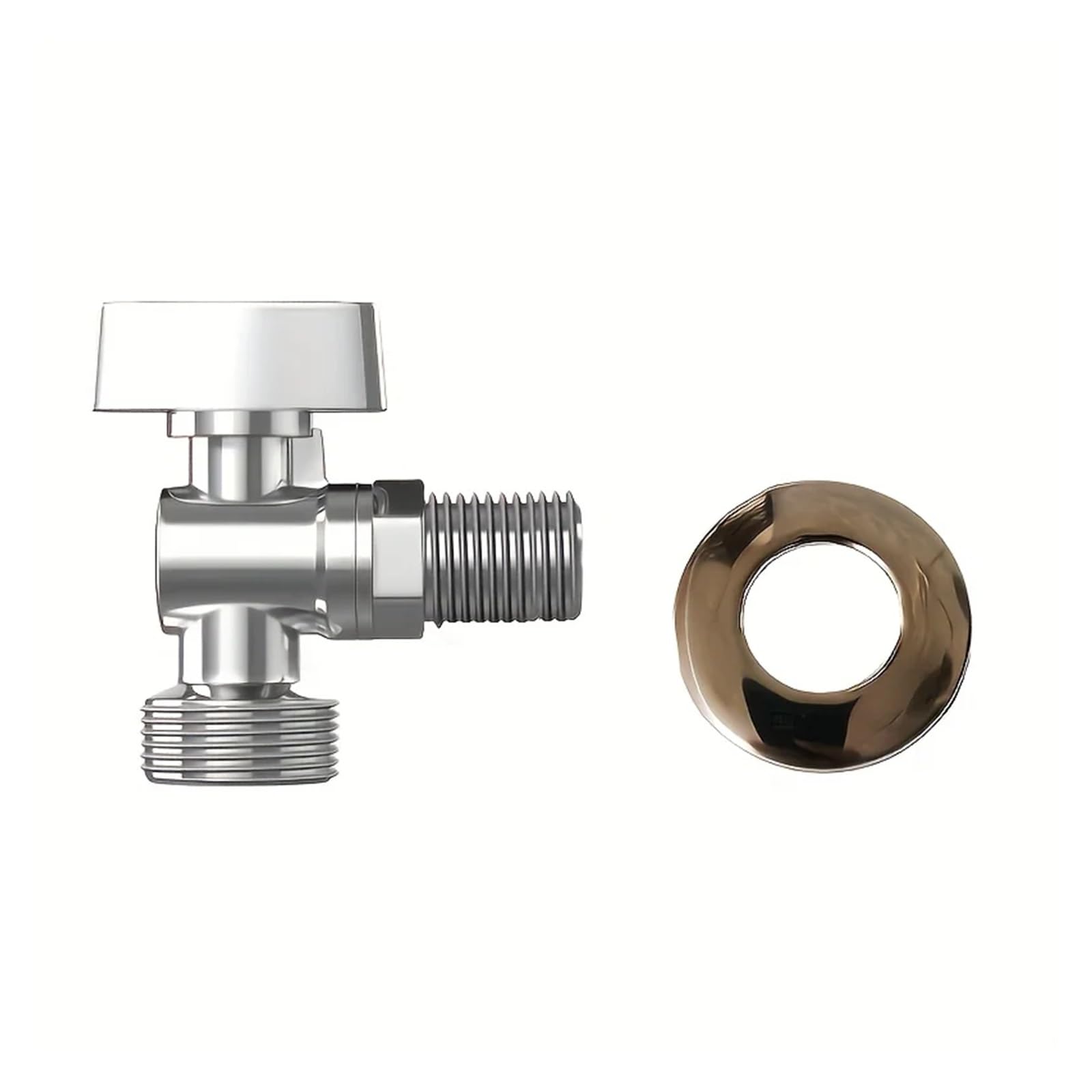 Lot de 2 valves d'angle de robinet d'entrée d'eau en alliage de zinc pour remplissage de toilettes, robinet de chauffage pour accessoires de salle de bain