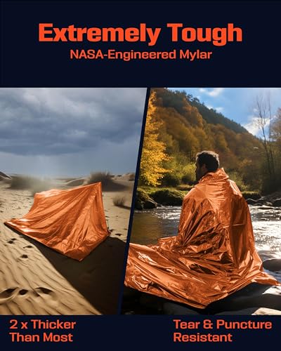 PREPARED4X Mylar Blankets 8 Pack - Waterproof Emergency Blanket - Rip and Tear Resistant Survivalist Gear - Emergency Thermal Blanket for Outdoor Survival