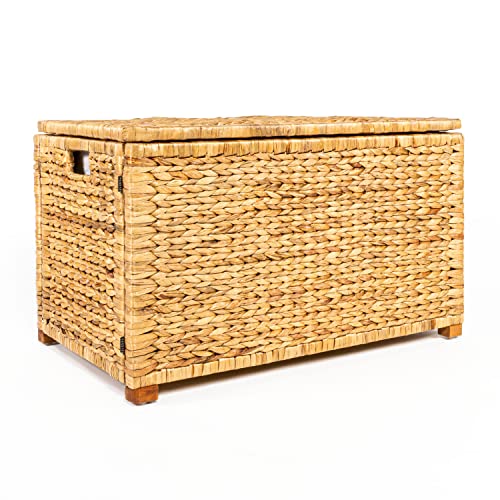 happimess-HPM9005A-Anada-Wicker-Weave-30-Storage-Trunk-Wooden-FrameWater-Hyacinth-Farmhouse-Transitional-Coastal-Rustic-for-Office-Dorm-Room-Living-Room-Bedroom-Dining-Room-Natural happimess HPM9005A Anada Wicker Weave 30 Storage Trunk Wooden FrameWater Hyacinth Farmhouse Transitional Coastal Rustic for Office Dorm Room Living Room Bedroom Dining Room Natural