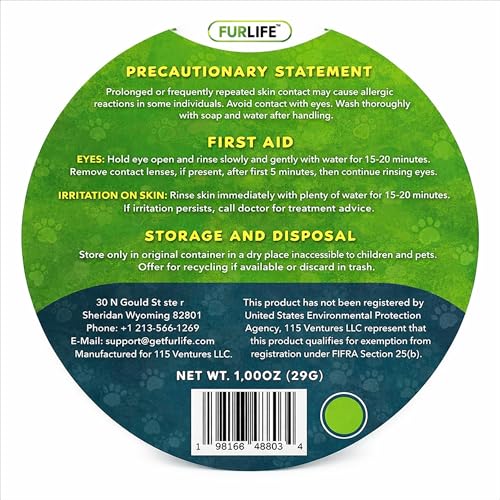 Image of FurLife Green Pet Tag - Calming & Flea and Tick Prevention Pendant for Dogs & Cats | Waterproof Collar Tag | Safe for All Breeds