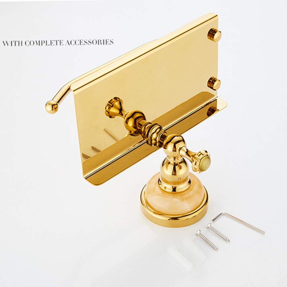 Europeo Di Porta Carta Igienica Muro D'ottone Montato Moderno Supporto Del Tessuto Rotolo Di Accessori Da Bagno Con Supporto Mensola Del Telefono Per L'hotel Bagno Camera Da Letto, L'oro,Sapphire