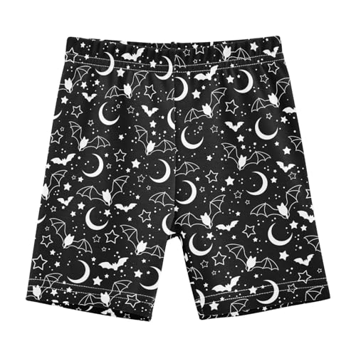 JHKKU Girls Bats Stars Moon Shorts Cotton Cartwheel Bike Kids Biker Under Dress Dance Short Girl Clothes 4T