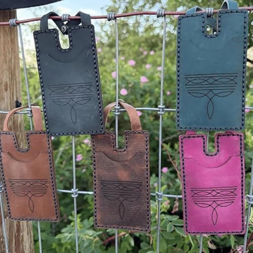Fashion Western Cowboy Boot Wallet with Snap Strap for Women - Handcrafted Leather Snap Strap Credit Card Holder, Compact Carry All for Cowgirl Casual Formal Occasions (1, Brick Red) - 3