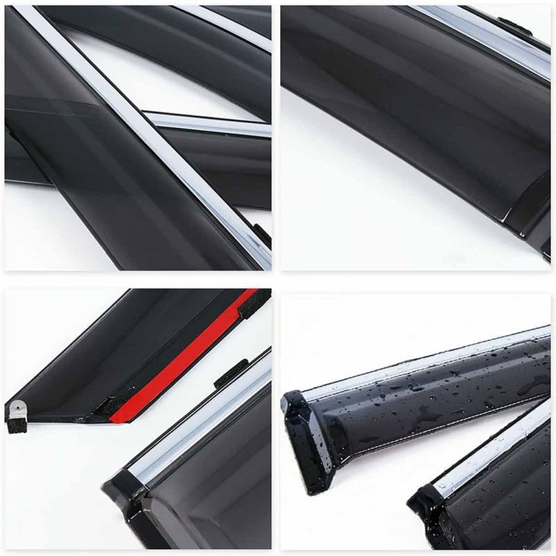 Window Deflector Chrome Compatible with 2018-2020 T0Y0TA Camry Sedan Window Visors Vent Sun Rain Guards Smoke/Tinted