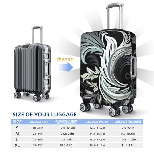 Travel Luggage Cover Black and white design pattern Suitcase Protector Elastic Washable Stretch Suitcase Protector Anti-Scratch Travel Suitcase Cover Fit 18-32 Inch Luggage2