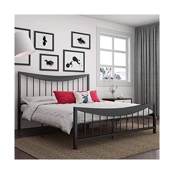 Household Products Folding Bed Easy Storage Bed Frames Modern Metal Bed Frame Simple Princess Style Household Children's Single Double Bedroom Bed Anti rust and Non flaking Paint Bearing Capacity U - Image 6