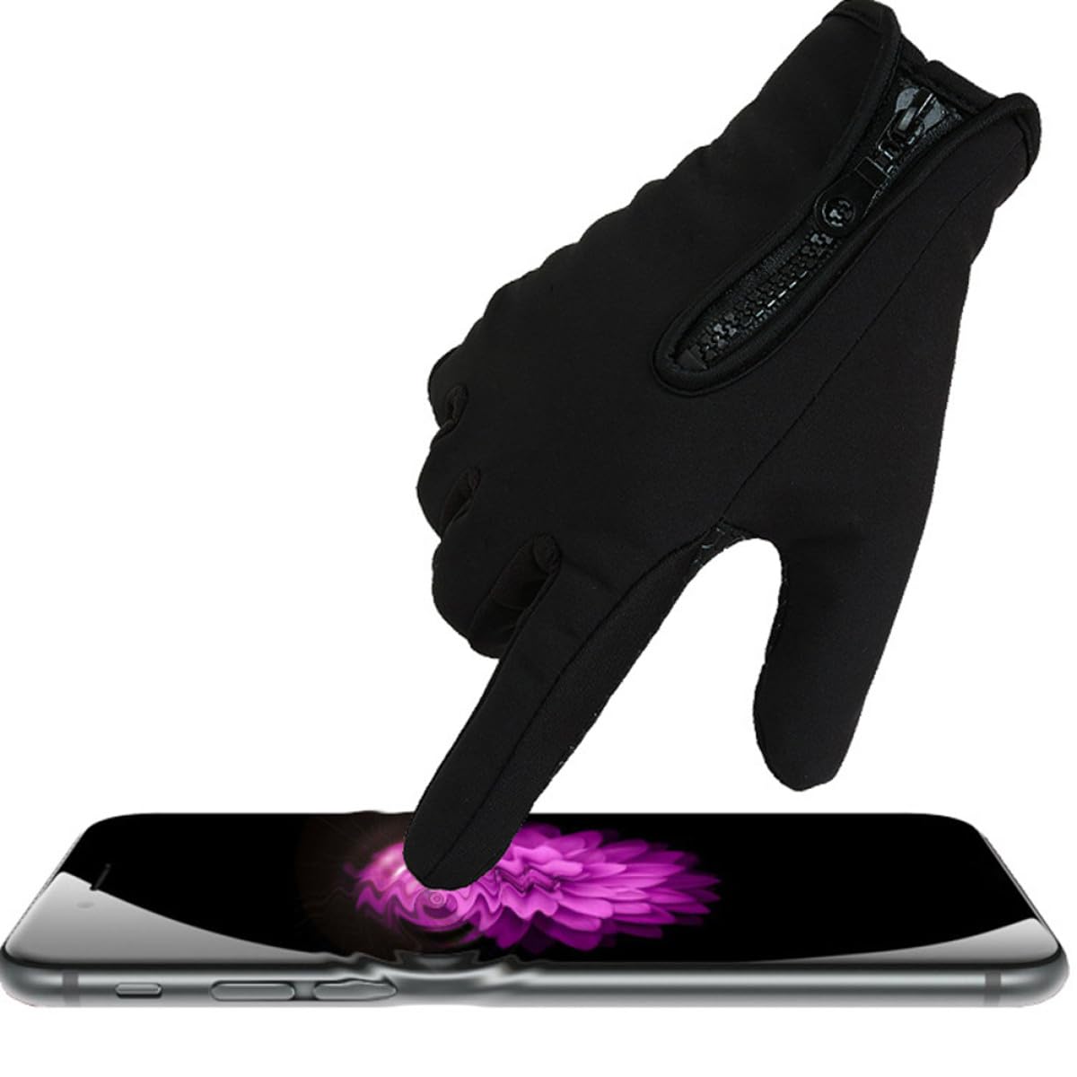 BESPORTBLE Guantes De Pantalla Táctil Para Hombre Resistentes Al Viento Y Al Frío Para Montar A Caballo Deportivos Negros Grandes 3 Unidades