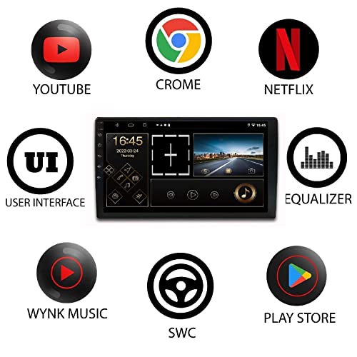 Image of AUTO SNAP 9 Inch HD Car Stereo Double Din Stereo Player 14 Android Version Gorilla Glass IPS Display Touch Screen 4GB RAM / 64 GB ROM Wireless Car Play /Android Auto T5 Zero Lagging