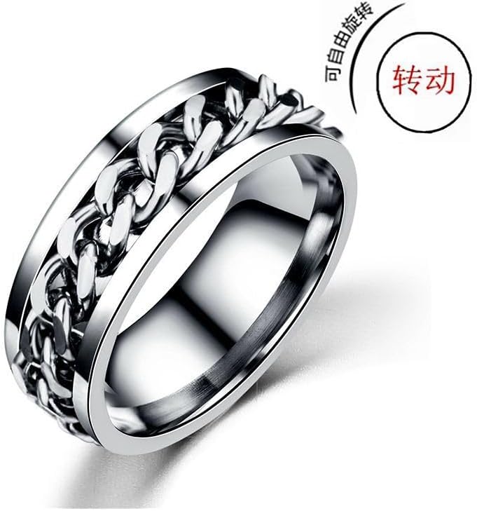 Fuqimanman2020 2pcs Stainless Steel Bottle Opener Rings Set Spinner Chain Thumb Creative Beer Bar Opening Tool Ring for Men Women Party Jewelry image 5