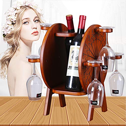Soporte para botellas de vino Ferris Wheel de madera miniatura 2