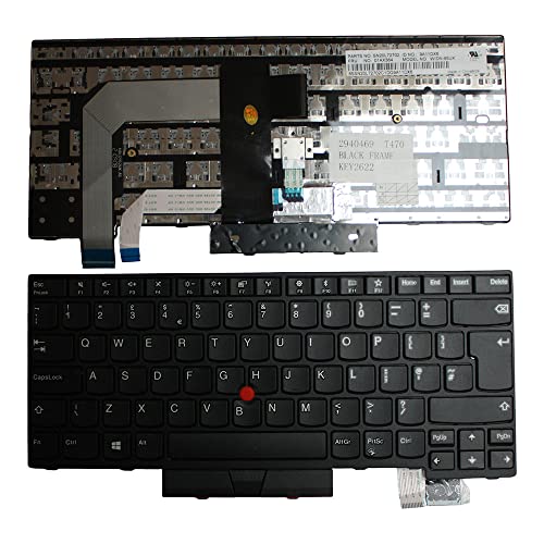 Clavier pour ordinateur portable Lenovo ThinkPad T470 de remplacement noir PC