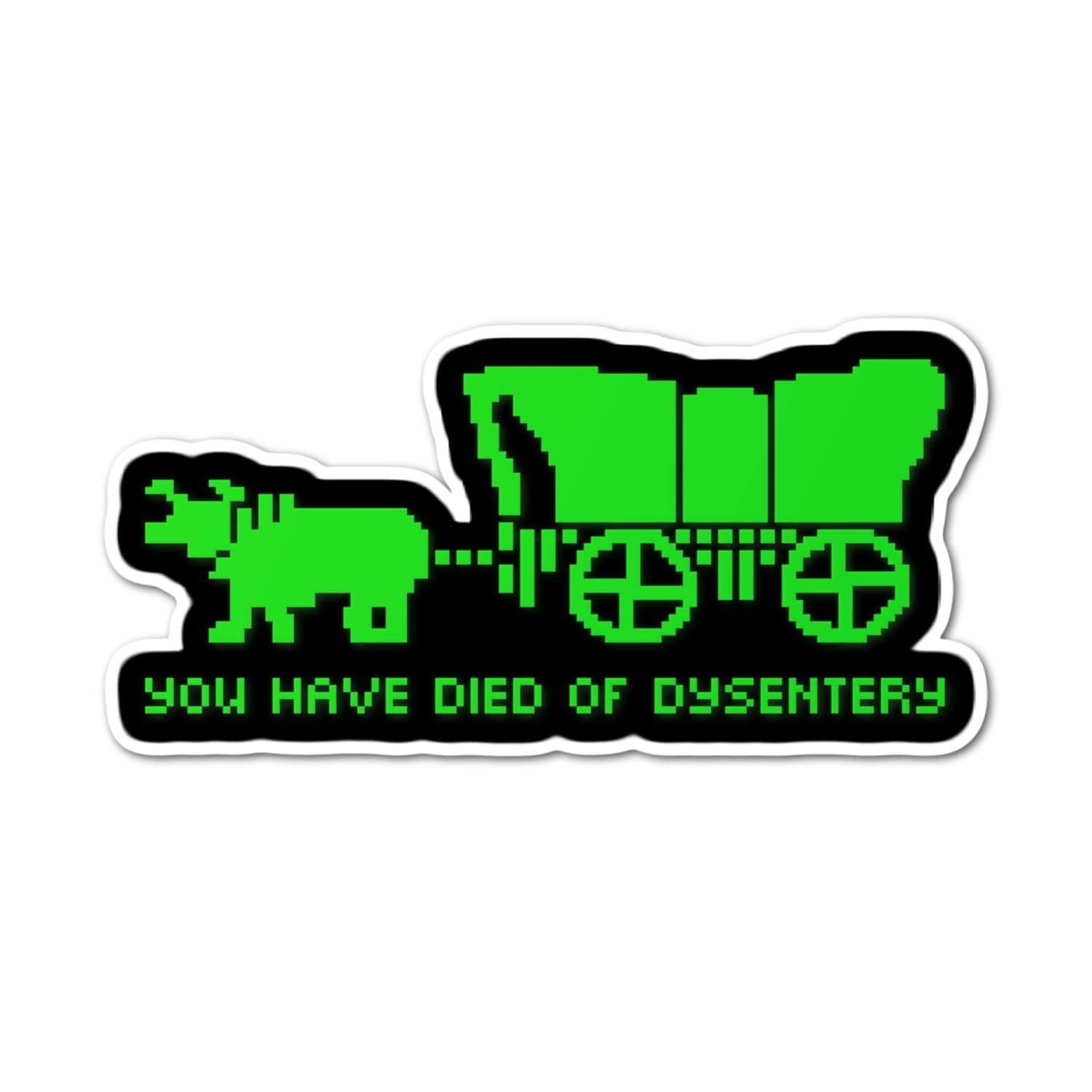 4" Classic Retro Nostalgic Oregon Trail Laminated Sticker Dysentery Vintage Style Arcade PC computer games School Education 80s 90s nostalgia, Pack of 3 (3 Pack)