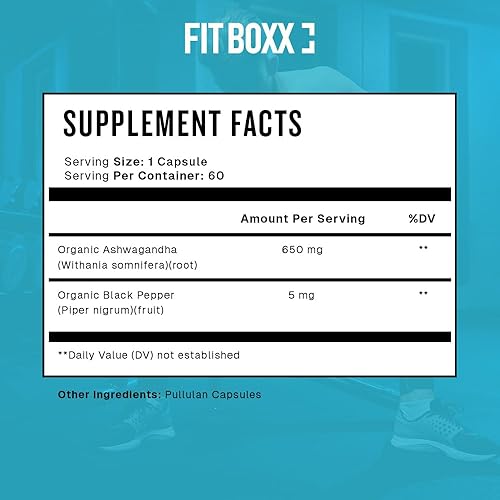 Miniatura 2 de Fit Boxx The SteadyState Calm, soporte diario para el estrés y el estado de ánimo, Ashwagandha + pimienta negra para una mente tranquila, un mejor