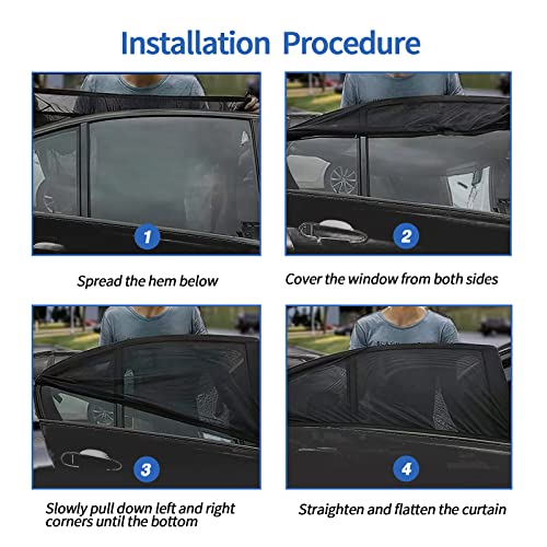 Fogfar 4 Pcs Car Side Window Shades, Car Sunshade Screen Window Mesh, Double Layer Design Car Front And Rear Side Windows Sun Shades For Suvs (Black) #TOP5