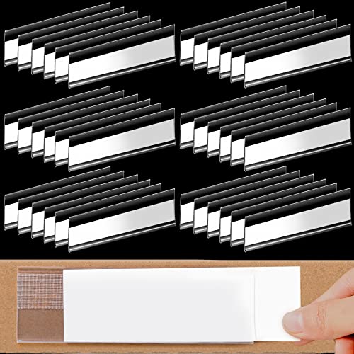 72 Pieces Clear Plastic Adhesive Shelf Tag & Price Label Holders for Supermarket, School, Library, Mailbox & Storage Bins(3 x 1 Inch)