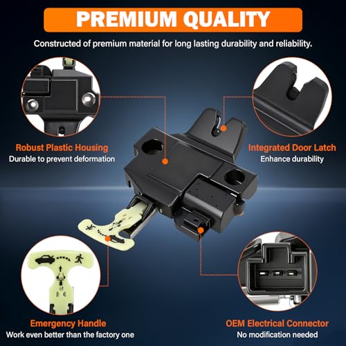 Image of Rear Trunk Latch Actuator for 2007-2011 Toyota Camry | Tailgate Hatch Lock Actuator Trunk Release Latch Replaces 64600-06010, 64600-33120, 931-860, 6460006010, 931860