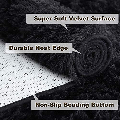 Merelax-Soft-Modern-Indoor-Shaggy-Area-Rug-for-Bedroom-Livingroom-Dorm-Kids-Room-Home-Decorative-Non-Slip-Plush-Fluffy-Furry-Fur-Rugs-Comfy-Nursery-Accent-Floor-Carpet-2x3-Feet-Black