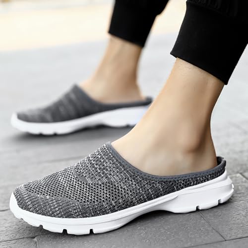 Womens Backless Walking Sneakers Summer Slip-on Mule Shoes Breathable Slippers Closed Toe Slides Comfort Walking Shoes2