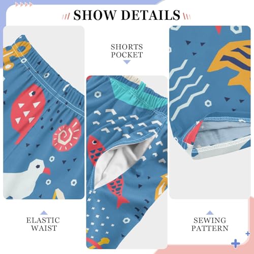 ZZXXB Sea Sailboat Crab Boys Long Pants Soft Trousers Elastic Waist Kids Lounge Bottoms with Pockets S-XL4