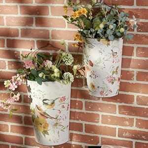 Primitives by kathy chickadees wall bucket set  urban country home decor