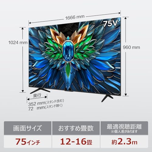 iFFALCON 75V型 4K Mini LEDテレビ 75U85