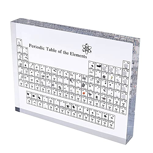 UkkRoa Real Chemical Element Periodic Table 83 Kinds of Real Elements and Acrylic Display Stand is Suitable for Science Lovers, Teachers and Students to Learn Chemistry Chart Tools, Gifts and Crafts Decoration (6" x 4.5")