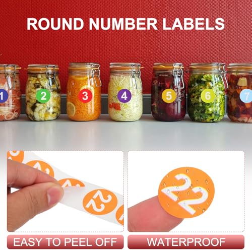 Autocollants ronds numérotés 2,5 cm pour inventaire de magasin et gestion de stock de bureau - 3