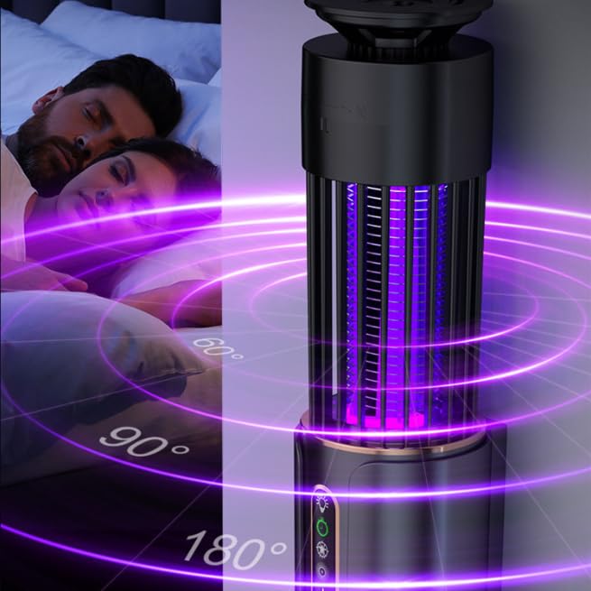 BiteGuard Elektrische Mückenfalle, 360° UV & CO₂, Akku, Wetterfest Outdoor | Elektrische Mückenfalle mit Akku & CO2-Simulation. Wetterfester 360° UV Insektenvernichter, Garten, Outdoor & Camping, 3000V.