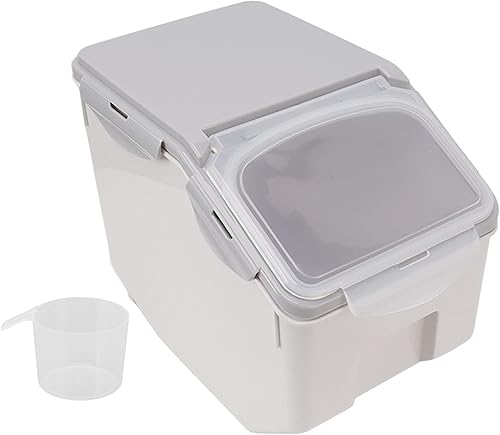 Miniatura 7 de Asixxsix Recipiente de almacenamiento de alimentos, tapa hermética, gran capacidad, multiusos, harina de arroz, granos, cereales, contenedor de