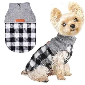 Fleece Dog Sweater Stretchy Pullover Dog Sweatshirt Jacket Lightweight Pet Clothes Coats for Small Dogs Pet Doggie Outfits Clothing Cat Apparel (X-Small, Grey)