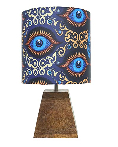 Image of Homesake Wooden Base Pyramid Table Lamp, Lamps for Living Room, Bedside Night Lamp, Lamp for Bedroom Decoration, Modern Home Decorative Light, Desk Lamp,Study Lamp, Home Decor,Beauty in Eye Shade