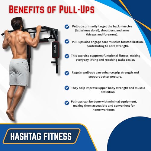 Image of Hashtag Fitness pull up bar for home gym equipments strength training pullup bar at home