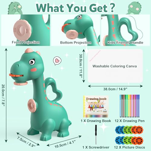 Ketiee DRAWING BOARD Dinosaur Drawing Projector Toys For Ages 5-7 Tracing And Drawing Projector For Kids With Two Projector Heads, Smart Art Sketcher Projector thumb #6