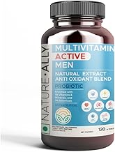 Natureally Multivitamin Active Men: 100% Rda 19 Vitamin & Minerals Value & 14 Botanicals|Ashwag&ha & Super Antioxidant Blend For Immunity,Gut,Bone,Eye,Heart Health (120 Tablets), 100 grams