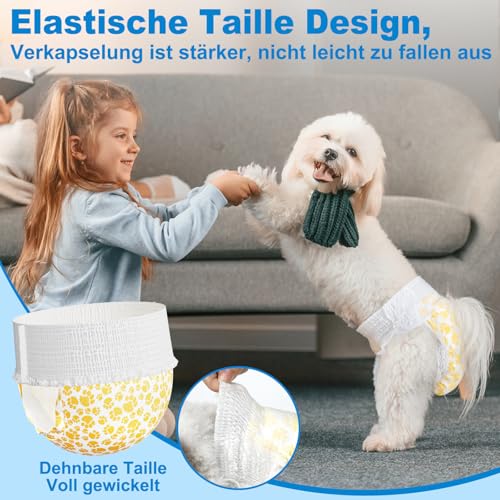 Flying Paws Hunde Windeln, 15 Stück S Anziehbare Einweg-Hundewindeln für Hündinnen - Rüdenwindeln mit dehnbarem Bund S-15