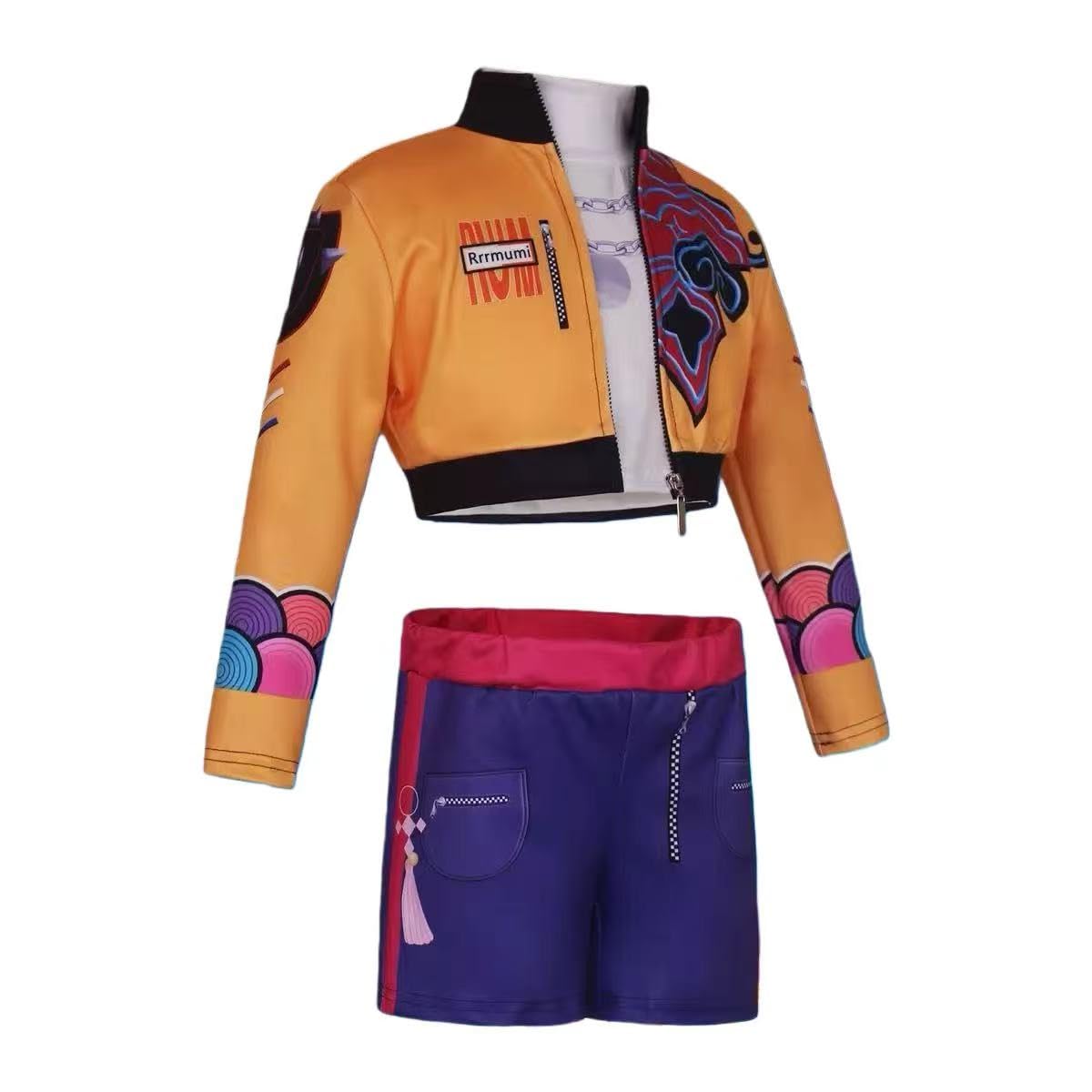 Girls Halloween Costume, Black and Yellow Polyester Top and Pants Set for Cosplay Events and Parties — view 2