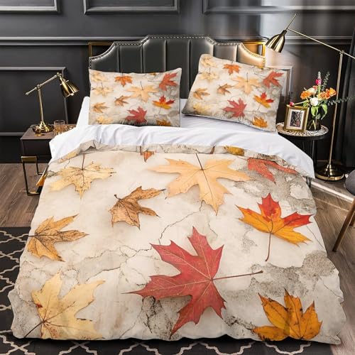 Housse de couette automne King en microfibre premium douce