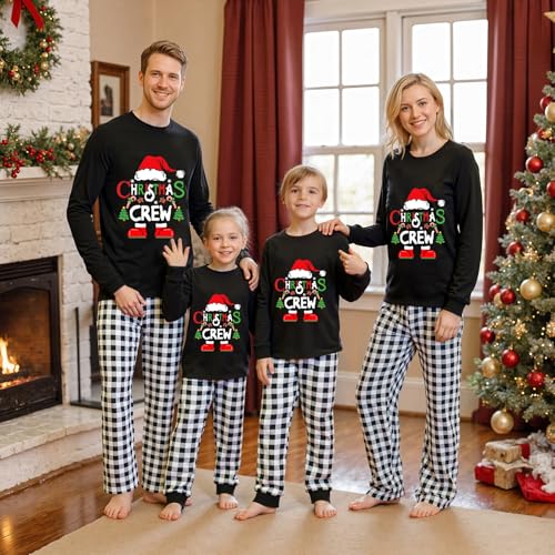 Awoscut Christmas Family Matching Pajamas Christmas Pjs Holiday Nightwear Sleepwear Sets Long Sleeve Pjs2