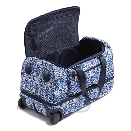 Vera Bradley Recycled Ripstop Foldable Rolling Duffle Bag, Raindrop Medallion3