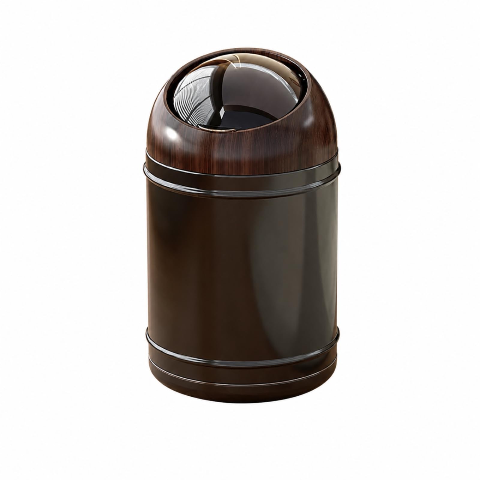 Cubo 10 litros con Tapa Abatible Sellado Contenedor Residuos con Doble Cubo Interior y Exterior Compacto para Salón, Negro