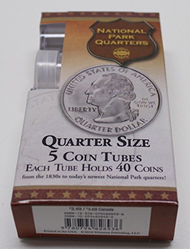 Tubo para Monedas US Quarter Plástico x5 con Tapa miniatura 1
